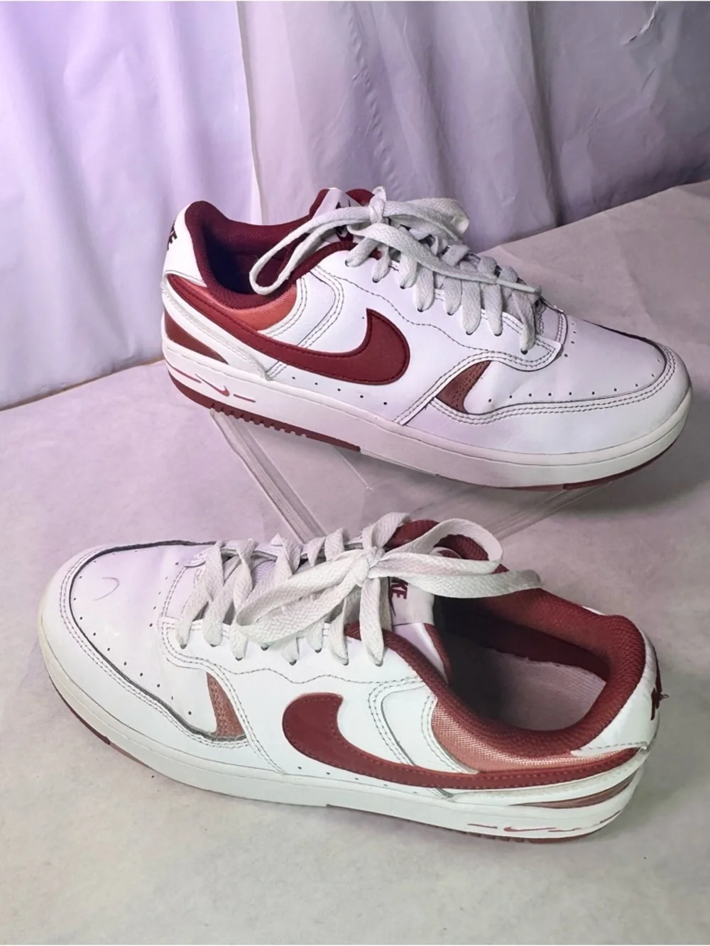 Nike Women’s White & Burgundy Low-Top Sneakers